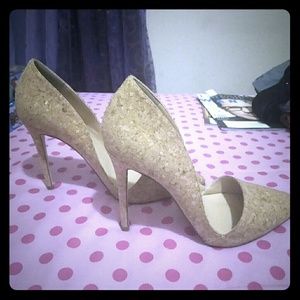 Beige Grain ShoeDazzle Pumps